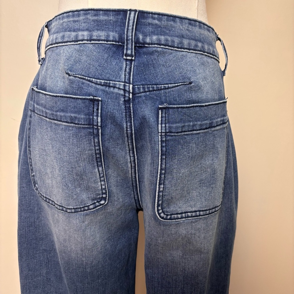 Flaimingals High Rise Barrel Cropped Lived On wash Jeans Large - Picture 7 of 10